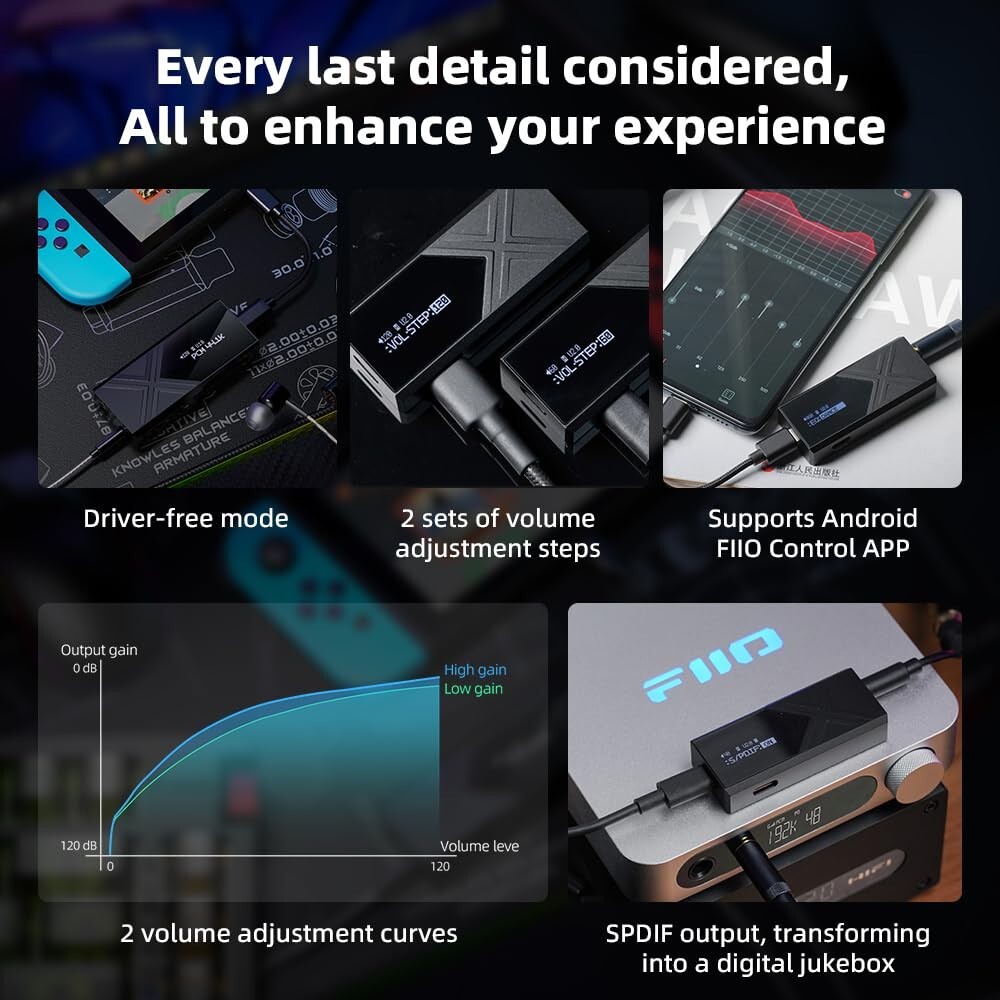 PCケーブル・コネクタ FiiO KA17 FiiO KA17 Portable USB DAC Audio HiFi Decoder, Dual ES9069Q