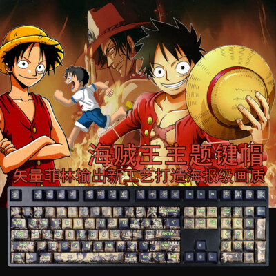 Anime ONE PIECE PBT Keycaps for Cherry MX Height Mechanical Keyboard 108 Stock