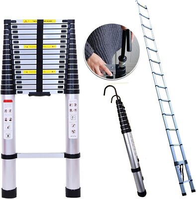 Telescoping Ladder 20ft 6.2M Aluminum DIY Extension Folding Loft Ladder