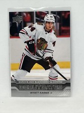 Chicago Blackhawks - Wyatt Kaiser - 23/24 UD Series 1 - Debut Dates - #DD-19