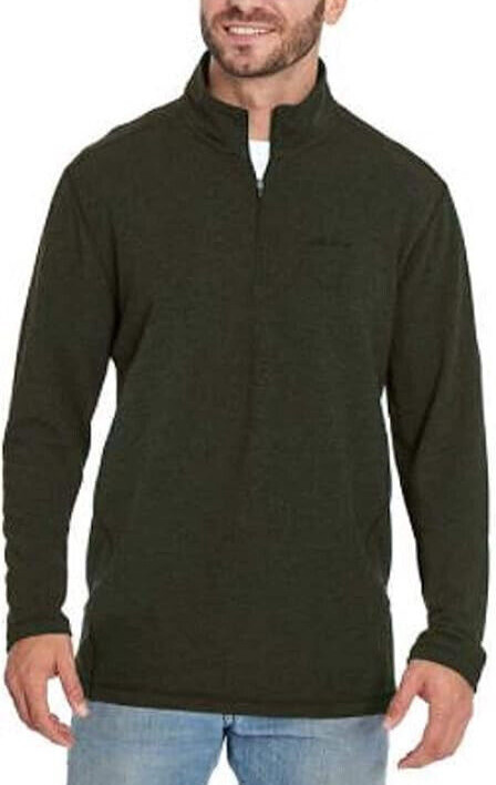 Мужская рубашка Orvis с длинным рукавом и мягкой застежкой-молнией на четверть дюйма, зеленый, Маленький размер