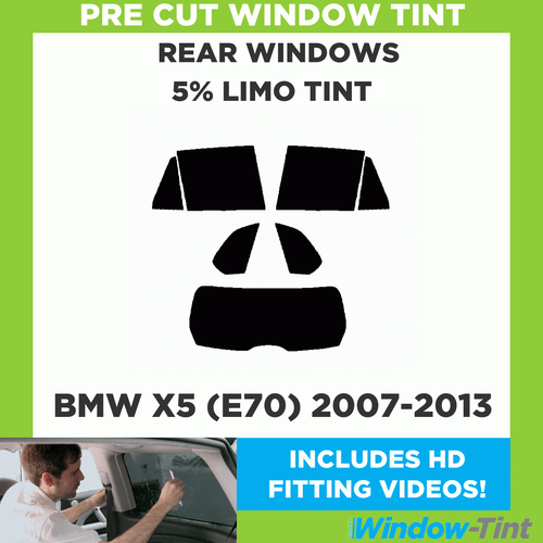 Pre Taglio Pellicola Finestrini per BMW X5 (E70) 2007-13 5% Nero Limousine Post. - Picture 2 of 10