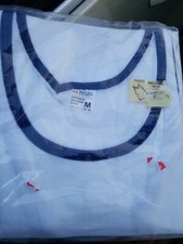 Vintage JC Penny tank top tee shirt white blue factory sealed medium mens