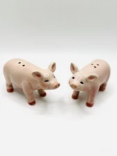 Little Piggies Pink Ceramic Salt And Pepper Shakers J. Willfred, Retired NEW