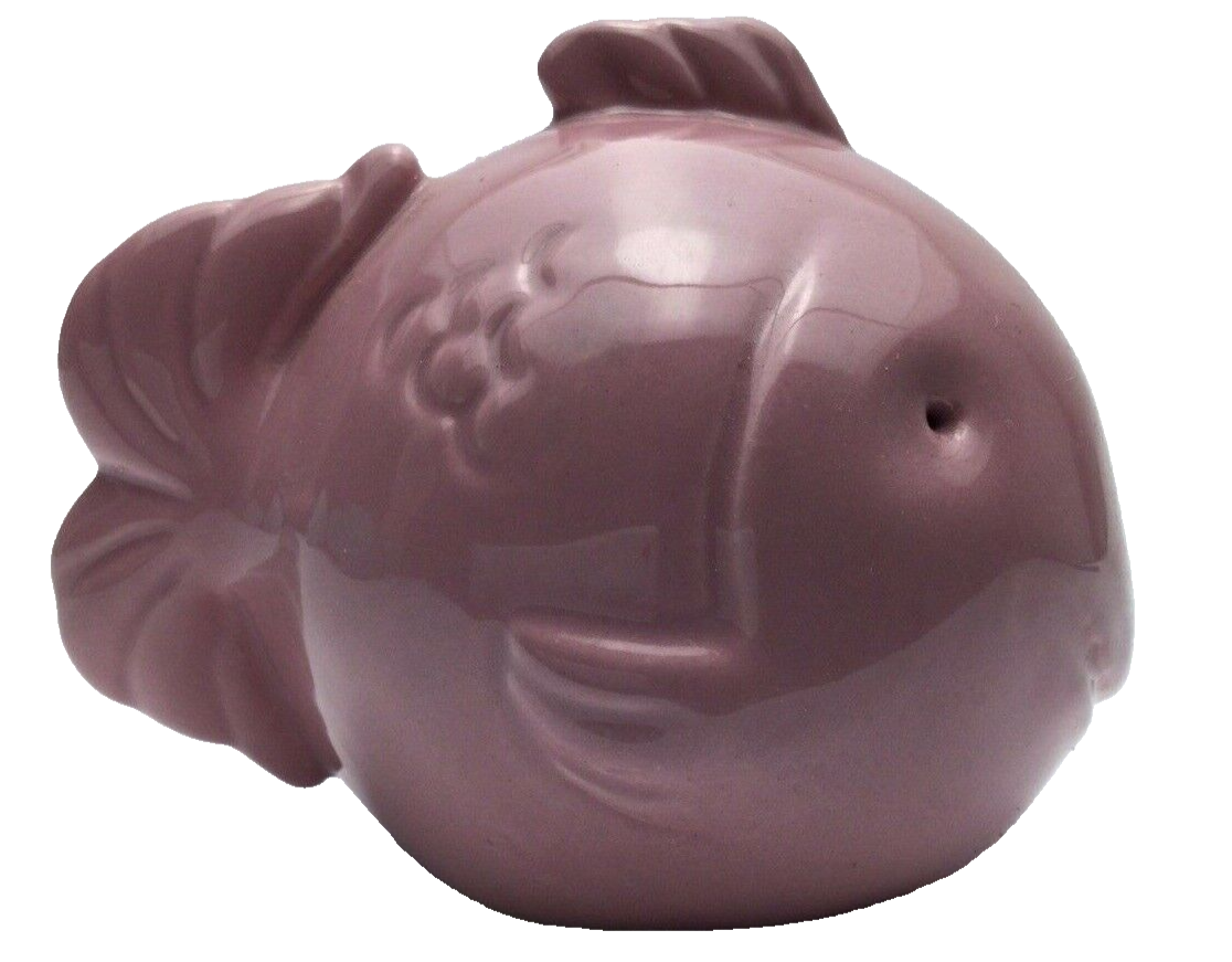 Pink Fish Paperweight In Ceramic and Enamels Artistic Processing Made in Italy