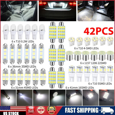 #ad 42 Car Interior Combo LED Map Dome Door Trunk License Plate Light Bulbs White US $6.47