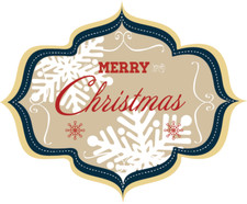 Merry Christmas Snow Car Bumper Sticker Decal