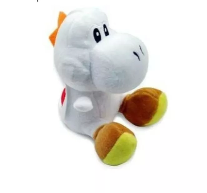 SUPER MARIO BROS. YOSHI WHITE PLUSH - 18cm. - Plush Waluigi Boo Puppet Toad