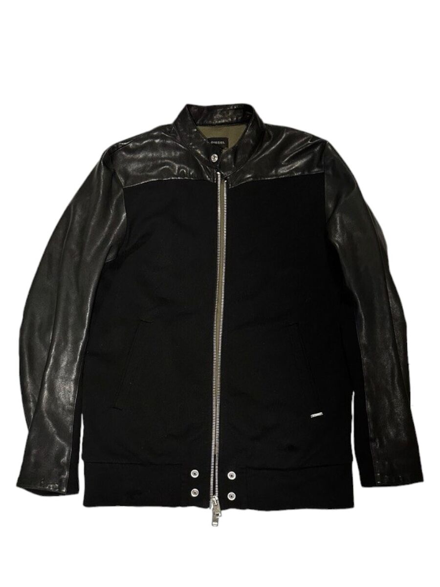 Diesel Men's Black Cotton Lamb Skin Leather Jacket medium RN Diesel Men's Black Cotton Lamb Skin Leather Jacket medium RN