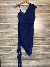 Balera Navy Blue Sequin Dance Dress Size Large Adult D6536 NEW D2