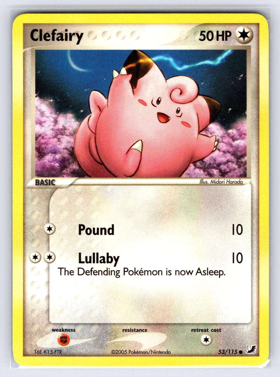 Clefairy 53/115 2005 EX Unseen Forces Pokemon Card Common - Nm/Vlp