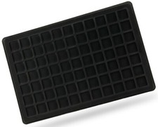 P77 Black Coin Tray for Small Coins or Medals + Cover Compartment Size 23 x 23mm