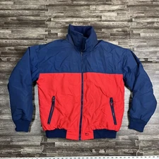 Vintage Woolrich Teton Jacket Mens M USA Made Blue Red Outdoor Winter Lined 90s