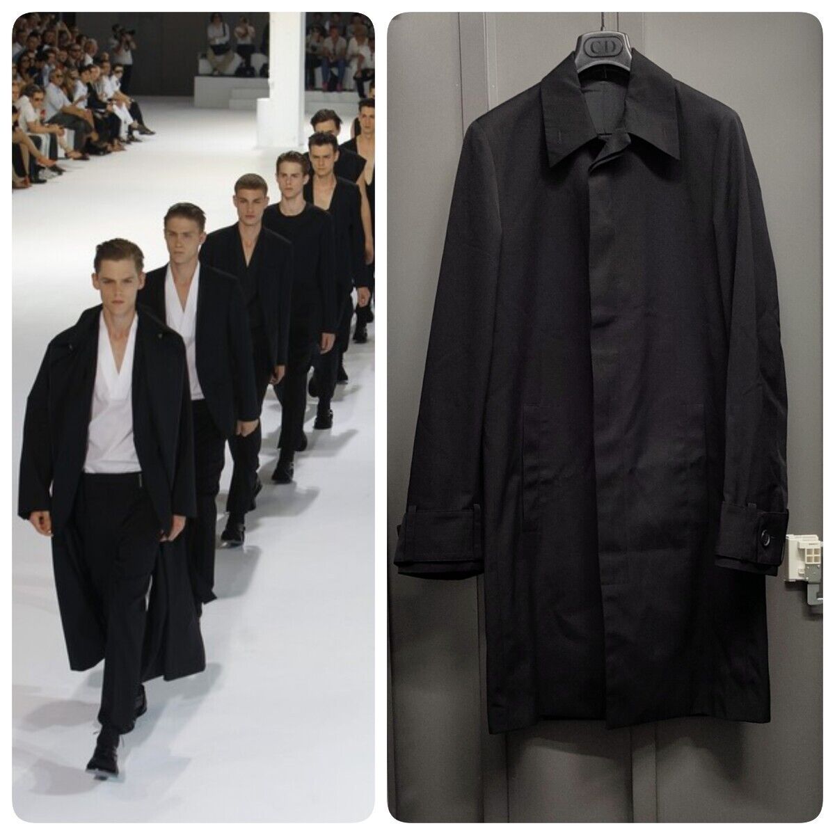 Used 2002 AW Dior Homme Stainless Steel Collar Coat Jacket Used 2002 AW Dior Homme Stainless Steel Collar Coat Jacket