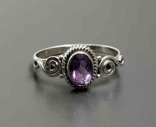 Amethyst Ring 925 Sterling Silver Band Statement Handmade Ring All Size-U-121