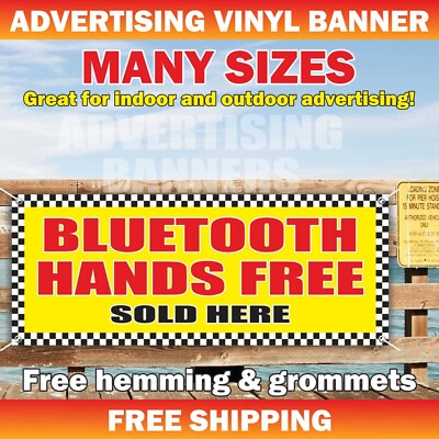 BLUETOOTH HAND FREE Advertising Banner Vinyl Sign Installed Auto Service Sold