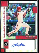 2022 Donruss LUKE WILLIAMS #SS-LW Signature Series Holo Foil Rookie Auto RC