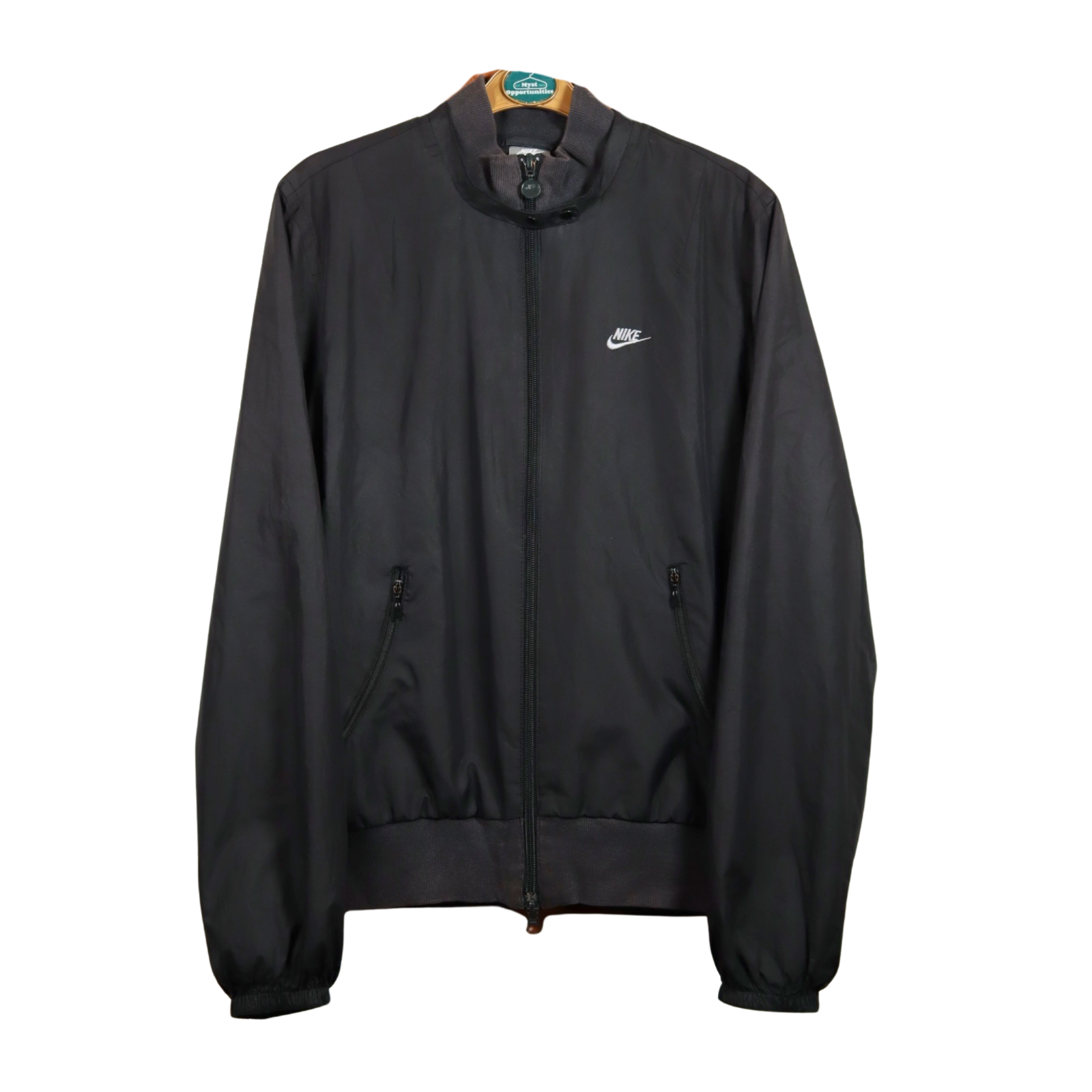 Vintage Nike Jacket Ladies Medium UK 10/12 Black Y2K Bomber Double Way Zip