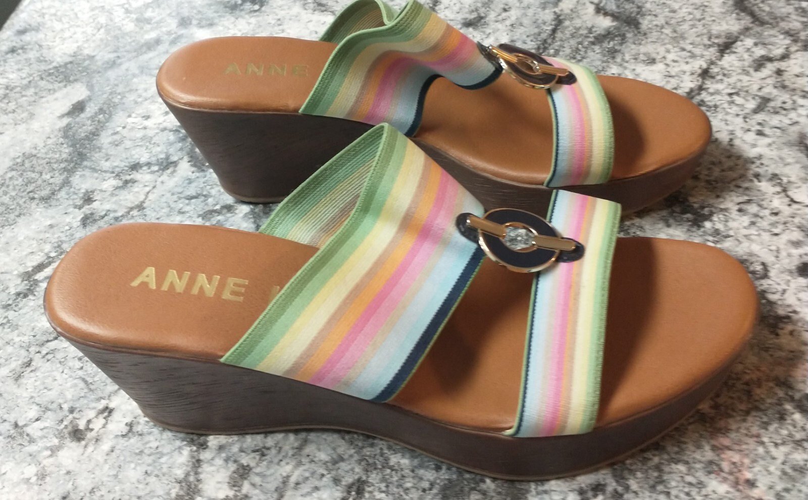 APL Sandali Anne Kline slip on Hayda taglia 7 5 spiaggia shopping casual.