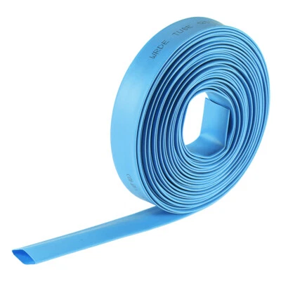Schrumpfschlauch 10mm Drm. 17mm flache Breite 2:1 Verhältnis Kabelhülse 7m Blau - Bild 1 von 4