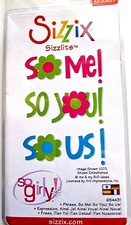 So Me So You So Us Phrase Sizzix Sizzlits Medium Die 654431 NEW