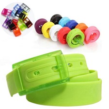 Adjustable Casual Belt With Buckle Plastic Jelly Fit Rubber Cut to Silicone