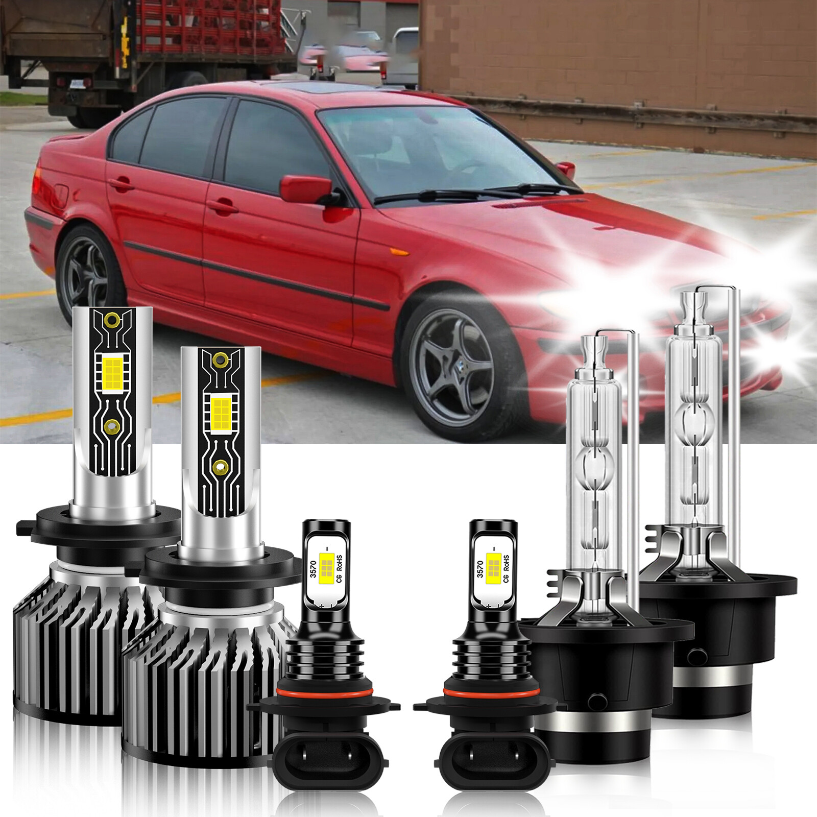 Upgrade Your BMW 328Ci 2000 with a 6Pcs LED Headlight and Fog Light Kit for Super Bright Illumination