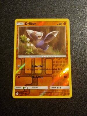 REVERSE HOLO Pokemon Sonne & Mond Kosmische Finsternis TCG Karte Drilbur 114/236