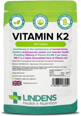 Lindens Vitamin K2 100mcg Vegan Tabletten Menaquinon MK-7