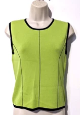 Finity Women's Sleeveless Pullover Top Stretch Green/Black EUC