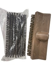 2 Pack Carlisle 40423EC01 Color Coded Bi-Level Scrub Brushes 10" - Brown