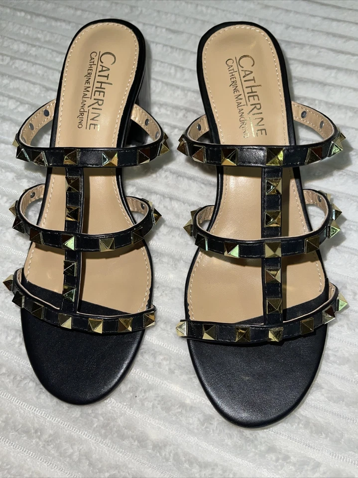 Catherine Malandrino Zapatos Sandalias Tacones Slide Tachonado Talla 9.5 NUEVO Foto 2 de 4