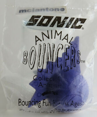 MIP Sonic Wacky Pack 1994 Animal Bouncers DINOSAUR PURPLE Bounce Ball BOUNCY Toy