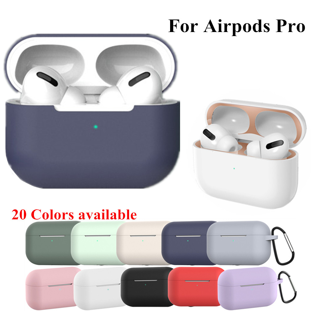 Silicone Cover Case For apple Airpods Pro Case sticker Bluetooth Case for airpod-image