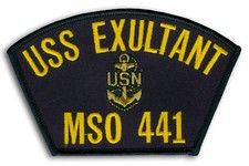 US Navy MSO-441 USS Exultant Minesweeper Ship Cap Patch Iron-On Backing (a)