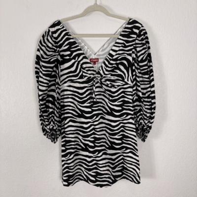 staud black and white dress Black Ilana Floral Mini Dress main image 1