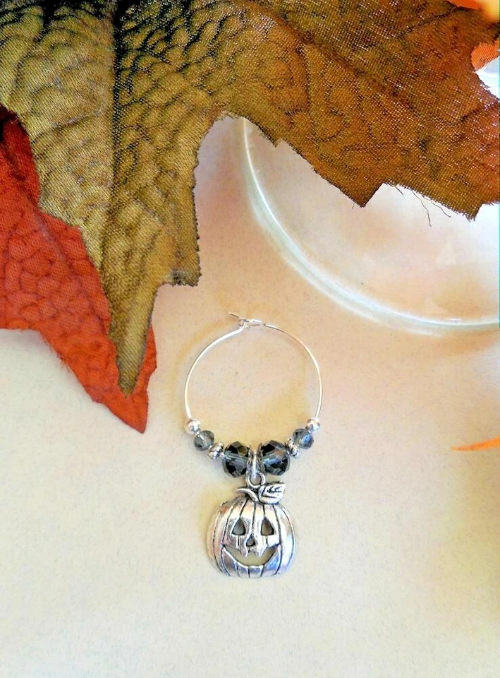 New Halloween Gothic Wine Glass Charms Set of 8 - Fast US Seller & Free shipping - Image 3 of 4