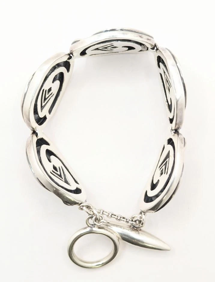 7" Silpada Swirl Bracelet 925 Sterling Silver 53.7g Toggle Clasp. - Image 4 of 4