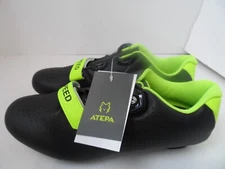 SPEED Microtex Cycling Bike Bicycle Shoes Black Green 41/Size 7.5 New w/o Box