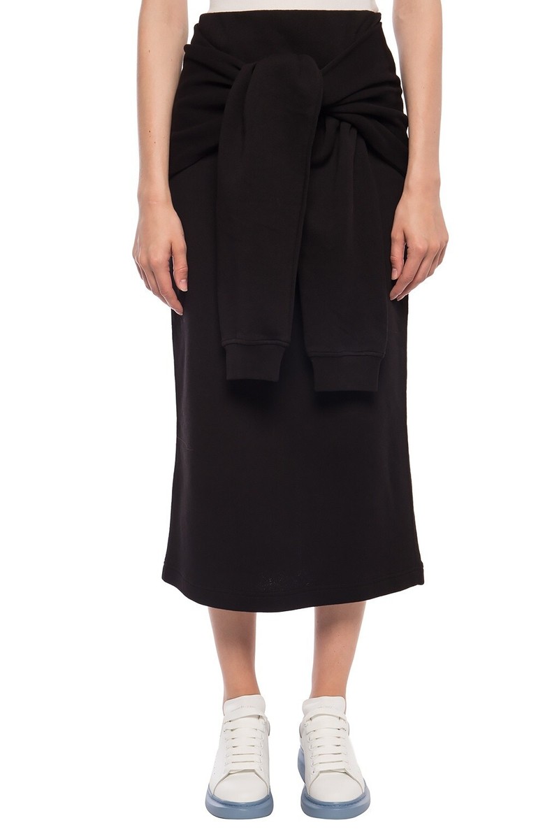 スカート alexander mcqueen SKIRT (804732QJACH 1000) Alexander McQueen Asymmetric Skirt | Black | FARFETCH