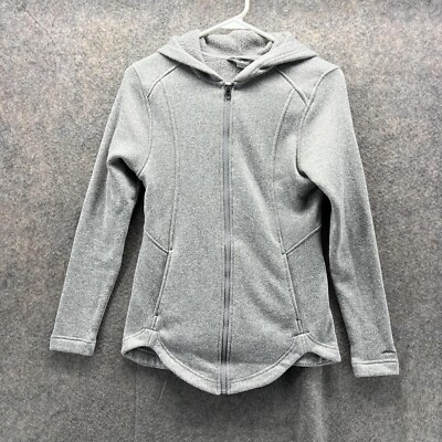 Eddie Bauer Sweater Women Extra Small Ladies Gray Full Zip Hoodie Jacket  Fleece