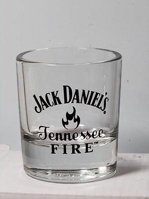 Jack Daniels Tennessee Fire Whiskey Clear Shot Glass 