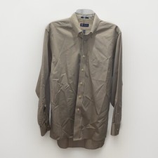 Chaps Shirt Men's Size L 16-16.5 36/35 Tan Twill Button Down Long Sleeve