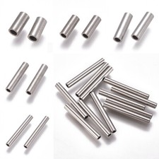 10Pcs 304 Stainless Steel Tube Steel Color Beads Crafts Jewelry Making Hole 2mm