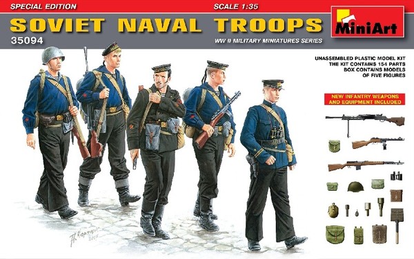 Sowjetische Marineinfanterie 1:35 Figur Plastikmodellbausatz Miniart-image