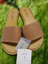 Judt Br Dlip Ons Size 6 Pink Sparklly Flats