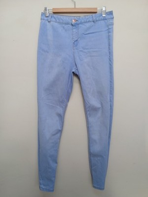 Damen New Look High Waist Super Skinny Jeans Gr. UK 12 Hellblau