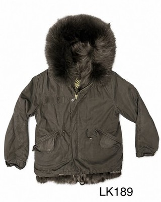 Mr & Mrs Furs Italy Fox Fur Black Parka IT XL US 12-14 Coat MSRP $3590
