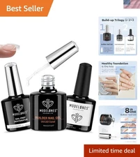 3Pcs Nail Prep Set: Dehydrator, Acid-Free Primer & Builder Gel for Professionals