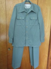 Men's Vintage Green Leisure 2 Pc Suit Sz 42 Large Disco 1970'S